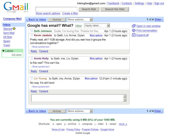 Gmail 2004