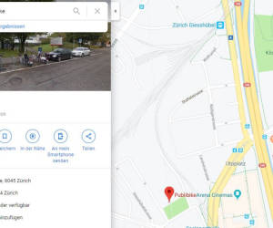 Google Maps zeigt Mietvelostationen in Zürich