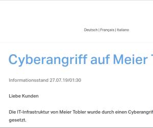Cyberattacke gegen Meier Tobler legt Betrieb weitgehend lahm
