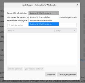 Autoplay-Videos unterdrücken