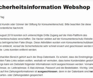 Angriff auf Konsumentenschutz.ch-Portal