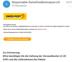 Vorsicht vor Phishing-Mails im Namen der Post