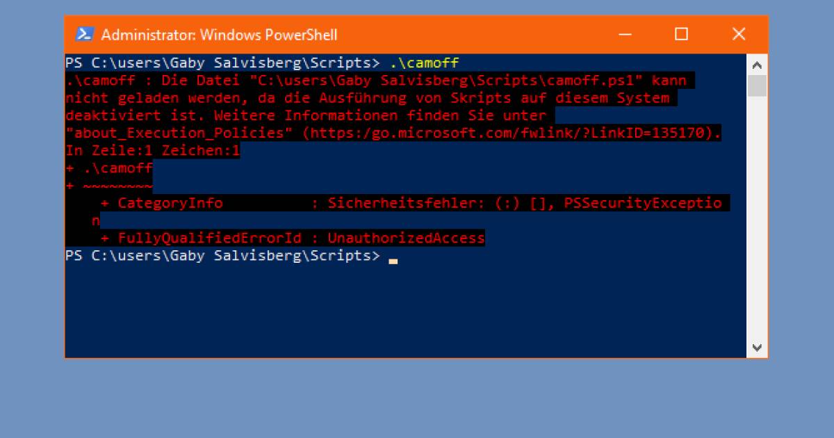 Windows 10 verweigert Ausführung von PowerShellSkript computerworld.ch