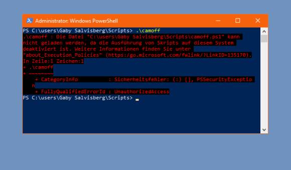 PowerShell mit Fehlermeldung 