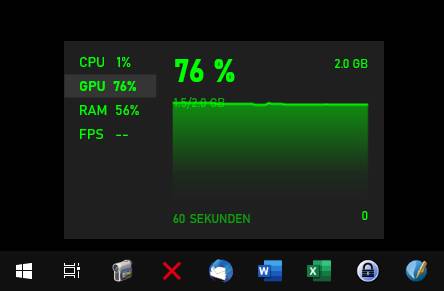 Die Auslastung per Game Bar beobachten Screenshot Leistungsdiagramm