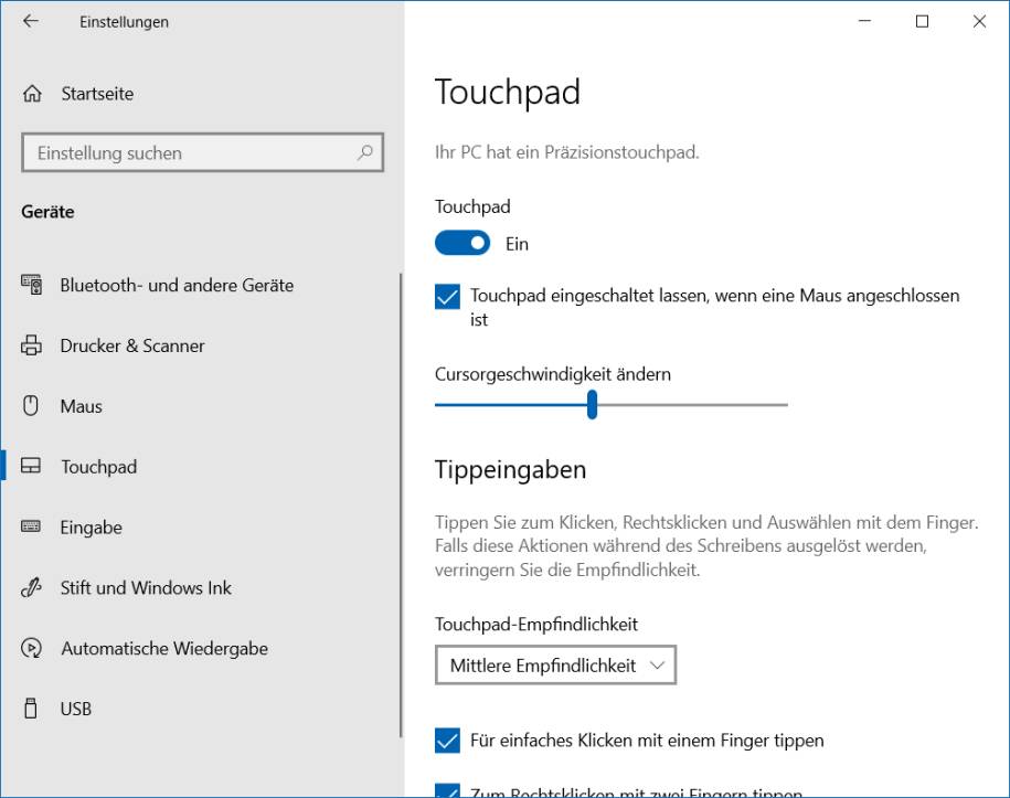 TouchpadTricks für Windows 10 computerworld.ch