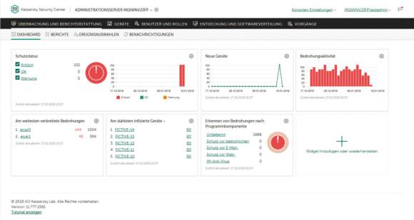 Console des Kaspersky Securiy Centers