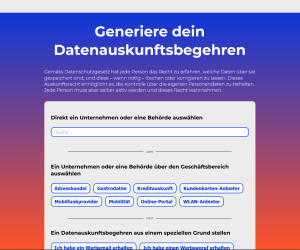 Digitale Gesellschaft lanciert Web-Dienst für Auskunftsbegehren