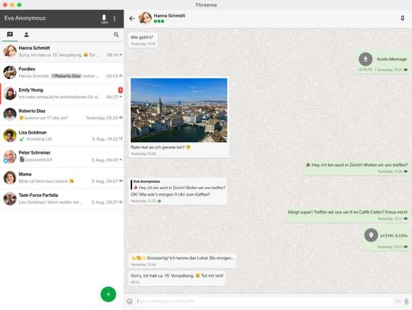 Screenshot der Threema-Desktop-App 