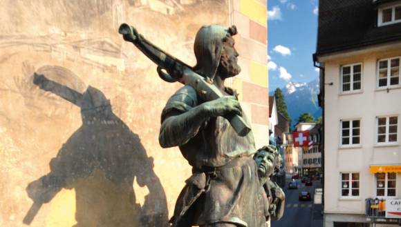 Das Telldenkmal in Altdorf, Kanton Uri 