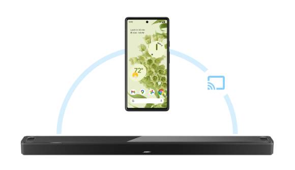 Bose Soundbar und ein damit verbundenes Smartphone