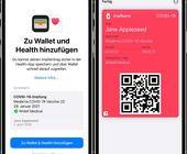 Zertifikat mit QR-Code auf einem iPhone