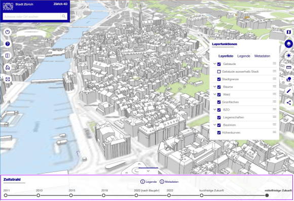 Zürich 4D mit Zeitstrahl