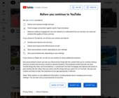 Screenshot Cookie-Meldung von YouTube