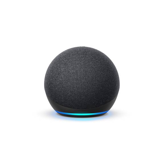 Ein kugelförmiger Smart Speaker des Typs "Echo Dot" 
