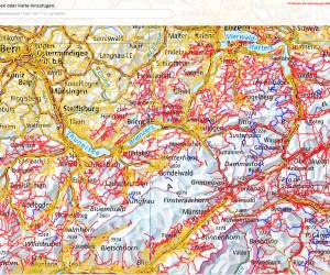 Die Landkarte von Swisstopo im Webbrowser