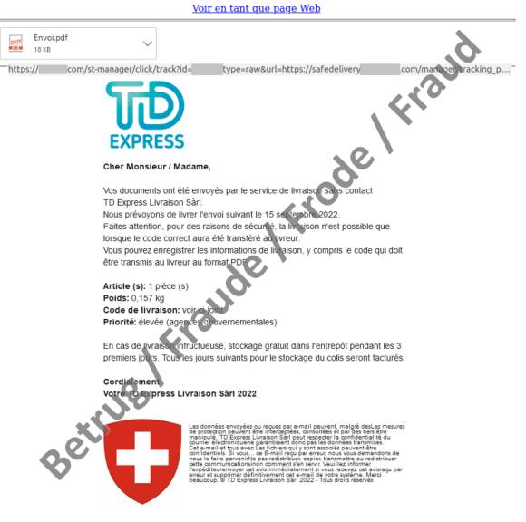 Beispiel einer entsprechenden Malware-E-Mail