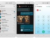 Drei Smartphone-Screenshots zeigen die IP-Telefonie-Funktion