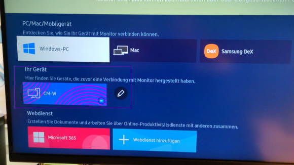 Windows-Gerät wird aufgelistet