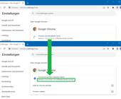 Zwei Screenshot-Ausschnitte: Chrome-Version vor und nach dem Udpate