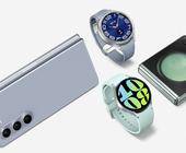 Samsung-Foldables und Watches auf einem weissen Hintergrund