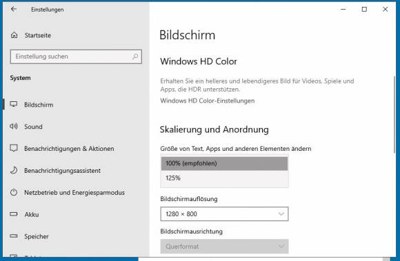 Die Skalierungseinstellungen unter Windows 10