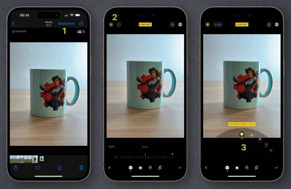 Porträt-Effekt wird auf dem iPhone korrigiert