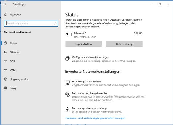 Netzwerkeinstellungen unter Windows 10