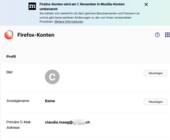 Firefox-Konto der Autorin