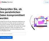 Screenshot des Firefox Monitors