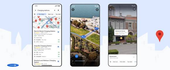 Geeignete Ladestationen für E-Autos finden, immersive View für Routen und Google Lens in Maps 