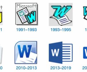 Word-Logos im Laufe der Zeit
