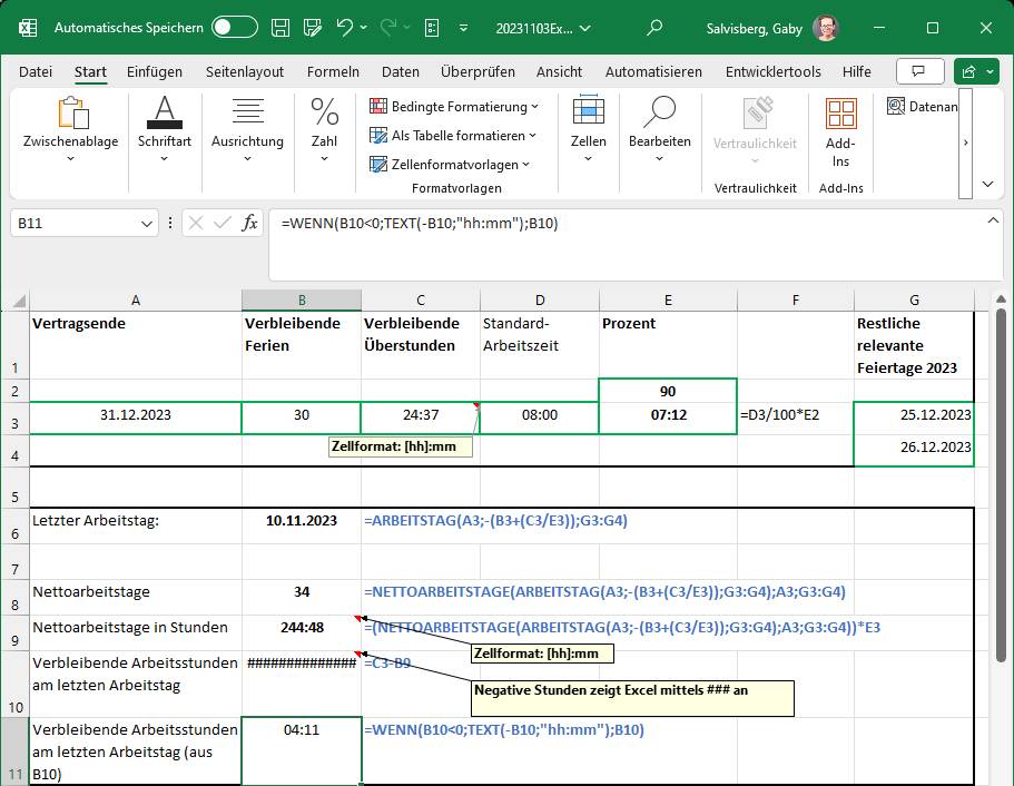 Excel Letzten Arbeitstag am alten Job berechnen computerworld.ch