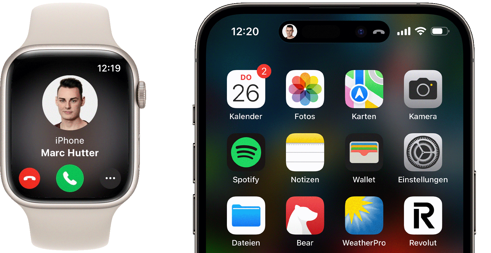 Anruf wird von der Apple Watch auf das iPhone umgeleitet
