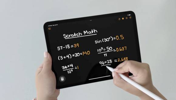Die «Math Notes» erweitern den Notizblock um lebendige Formeln