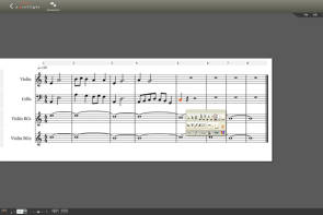 Screenshot Noteflight mit Musiknoten 