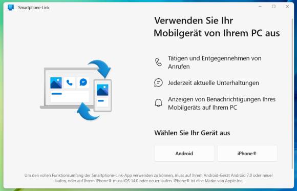 Bild 3: Link zu Windows fordert diverse Berechtigungen – diese sind für die Funktionen notwendig
