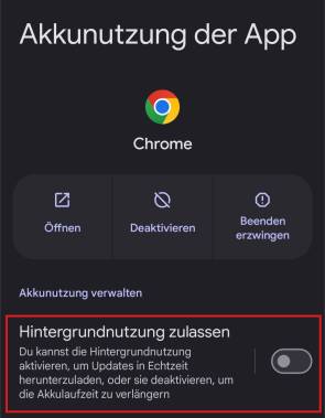 Bild 3: Schränken Sie Hintergrunddienste bei Android-Geräten ...