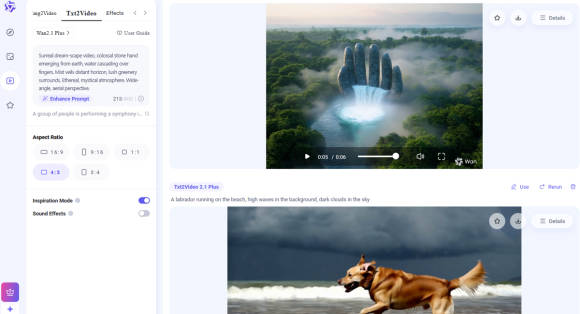 Bild 1: Bei Text-to-Video dient lediglich ein Prompt als Grundlage für das generierte Video