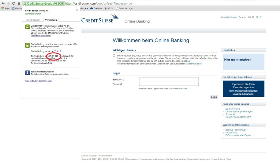 Wie Sicher Ist Die Verschlusselung Auf Der Credit Suisse Webseite
