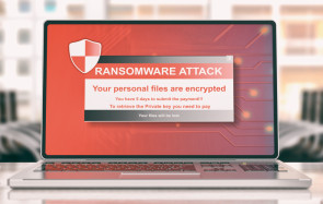 Laptop mit Ransomware 