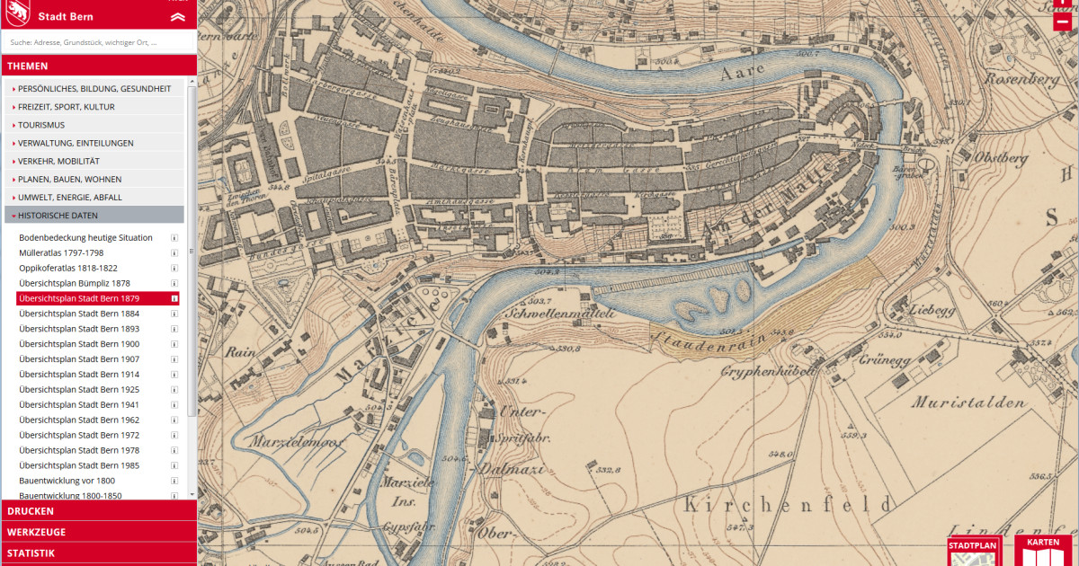 Historische Karten von Bern online computerworld.ch