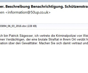 Warnung vor falschen Mails mit Absender Kantonspolizei