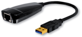 USB-Ethernet-Adapter: Dieser Netzwerkadapter wird per USB angeschlossen, rüstet also auch ältere Laptops mit Gigabit-Netzwerk nach. Kostenpunkt: rund 25 Euro.