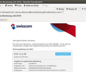 Melani warnt vor gefälschten Swisscom-Rechnungen