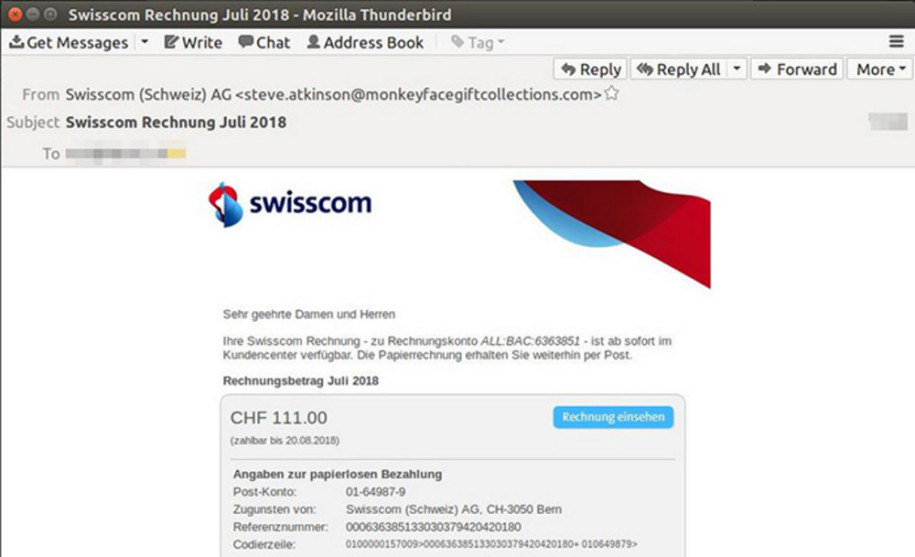 Melani Warnt Vor Gefälschten Swisscom Rechnungen Computerworldch